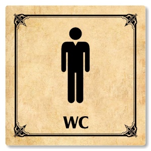 WC muži, 118x118mm, pergamen, Nebraska